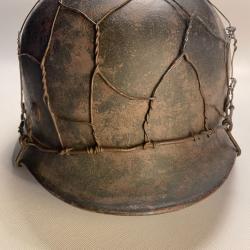 casque ww2 allemand grillag&eacute; d'origine