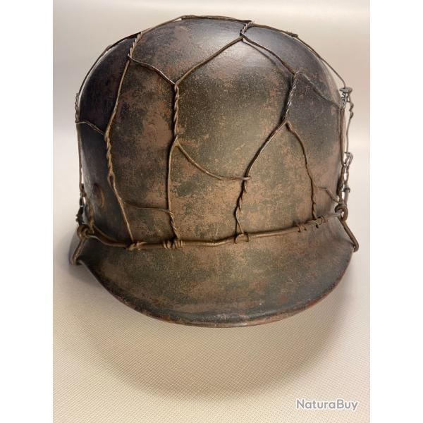 casque ww2 allemand grillag� d'origine