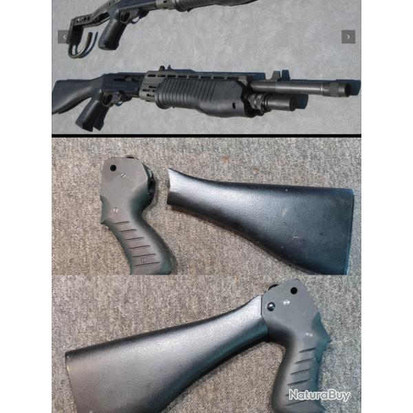 Rarissime crosse bois et poign�e pour fusil d'assaut semi automatique Franchi SPAS12
