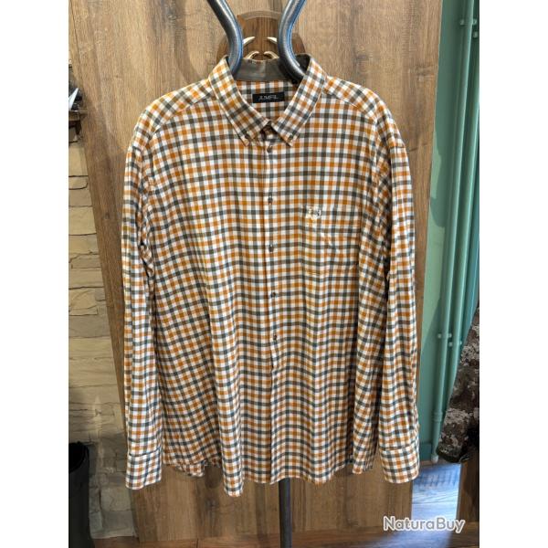 Destockage- Chemise Jumfil � carreaux orange/vert