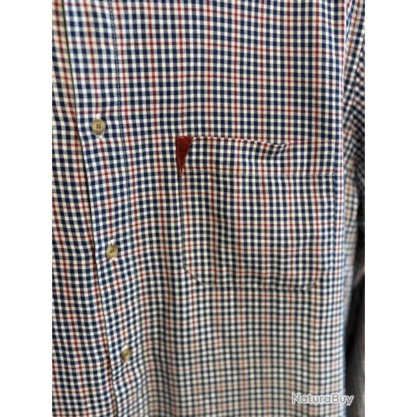 destockage- chemise Bande Originale � petit carreaux bleu/rouge