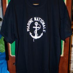 TEE SHIRT MARINE NATIONALE  FRANCAISE ,TAILLE 3XL FABRICATION BANGLADESH , ETAT NEUF  VOIR PHOTOS .P