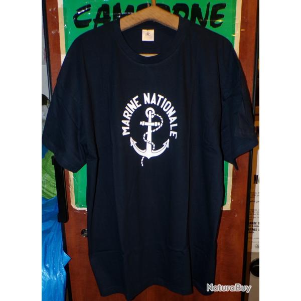 TEE SHIRT MARINE NATIONALE  FRANCAISE ,TAILLE 3XL FABRICATION BANGLADESH , ETAT NEUF  VOIR PHOTOS .P