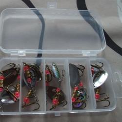 Lot de 10 cuill&egrave;res taille N&deg; 2 pour truites, perches, sandre, brochet ...
