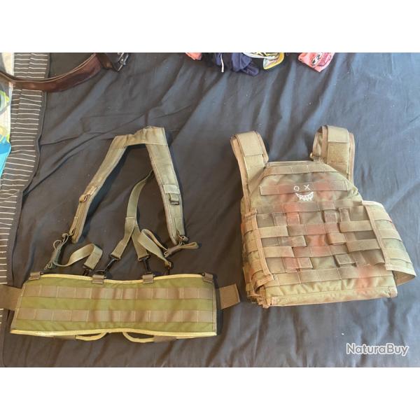 Lot gilet tactique et ceinture pour airsoft