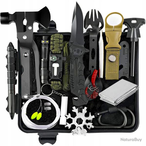 Kit de Survie Militaire XXL - Ensemble d'Urgence Ultime 62 en 1