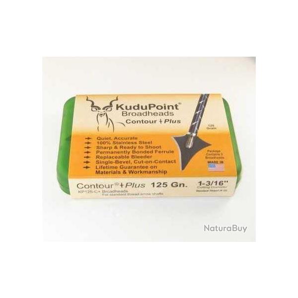 KUDU- POINTES CONTOUR PLUS 125 GRAINS / PACK DE 3 (3)