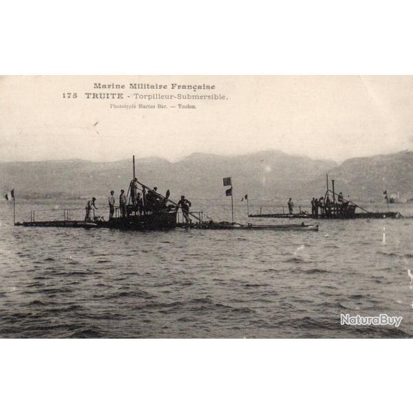Carte Postale Ancienne - Marine Militaire Fran�aise - Torpilleur-Submersible -N�8568