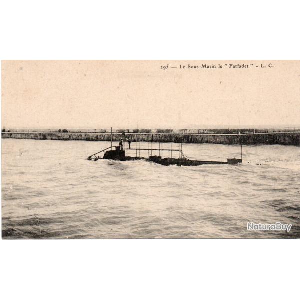 Carte postale ancienne repr�sentant Le Sous-Marin le "Farfadet" - L. C.. - N�8573