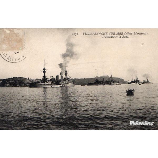 Carte postale de Villefranche-sur-Mer, L'Escadre et la Rade -N�8576