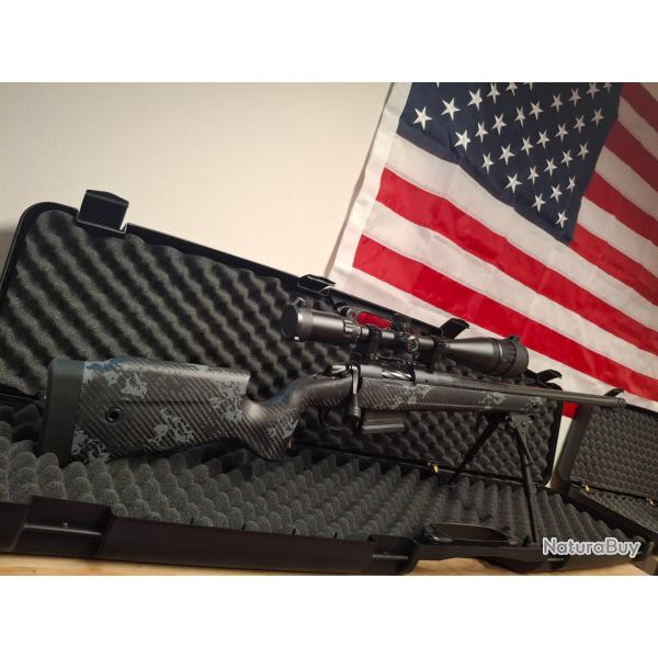 BERGARA B14 SQUARED CREST CARBON CAL. 308 WIN + LUNETTE + BIPIED+ MALLETTE