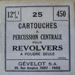 BOITE COMPL&Egrave;TE ET NON OUVERTE DE 25 CARTOUCHES A BLANC EN CALIBRE 450