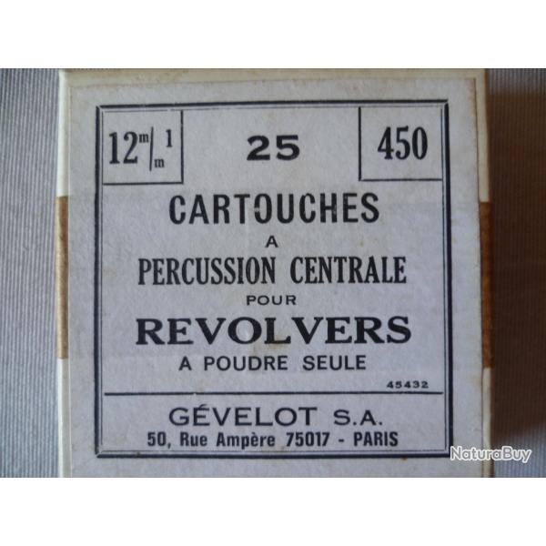 BOITE COMPL�TE ET NON OUVERTE DE 25 CARTOUCHES A BLANC EN CALIBRE 450