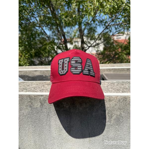 casquette usa rouge
