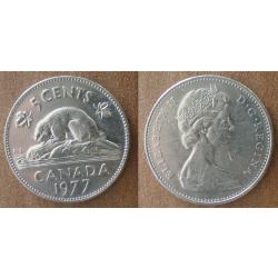 Canada 5 Cents 1977 Piece Dollar Dollars Animal Cent