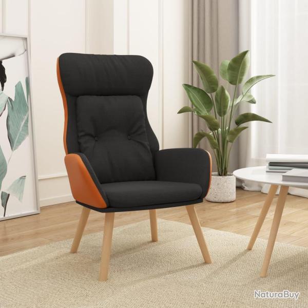 Chaise de relaxation Noir Tissu et PVC