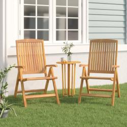 Chaises de inclinables lot de 2 bois massif de teck