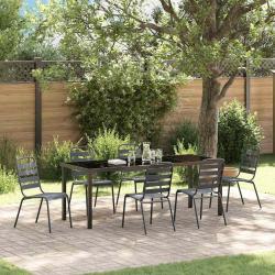 Ensemble de salle &agrave; manger pour 7 pcs Anthracite
