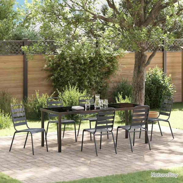 Ensemble de salle � manger pour 7 pcs Anthracite