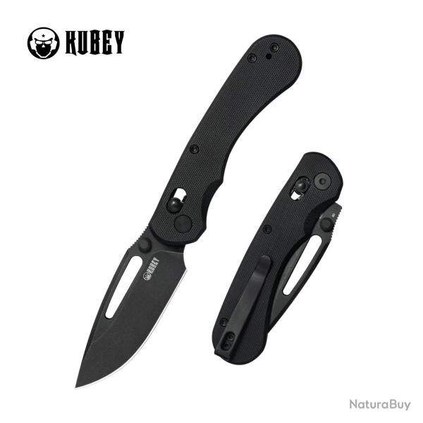 Couteau Kubey Stalker Lame Acier D2 Manche G10 Noir Crossbar Lock KUB504E