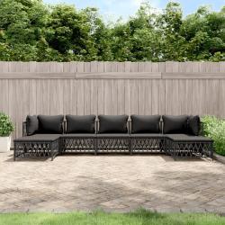 Salon de 7 pcs avec coussins anthracite acier