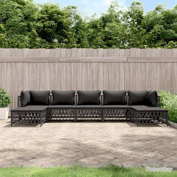 Salon de 7 pcs avec coussins anthracite acier
