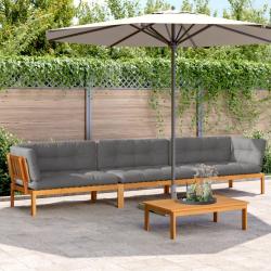 Salon palette de avec coussins 4pcs bois d'acacia massif