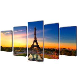 Set de toiles murales imprim&eacute;es Tour Eiffel 200 x 100 cm