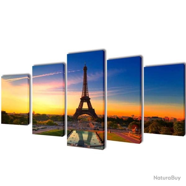 Set de toiles murales imprim�es Tour Eiffel 200 x 100 cm