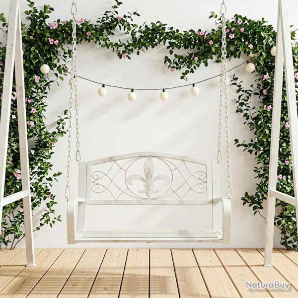 Banc Balan�oire Acier 71,5 x 59 x 55 cm Blanc antique