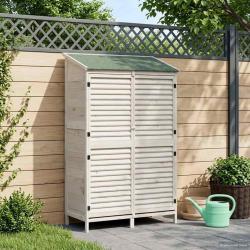 Abri de jardin Blanc 106 x 56 x 176,5 cm Bois de Sapin Massif