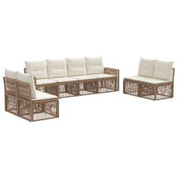 Ensemble de canap&eacute; de jardin 8 pcs Beige et blanc cr&egrave;me