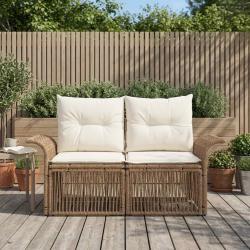 Canap&eacute; de jardin 2-Nombre de places Beige polyrotin