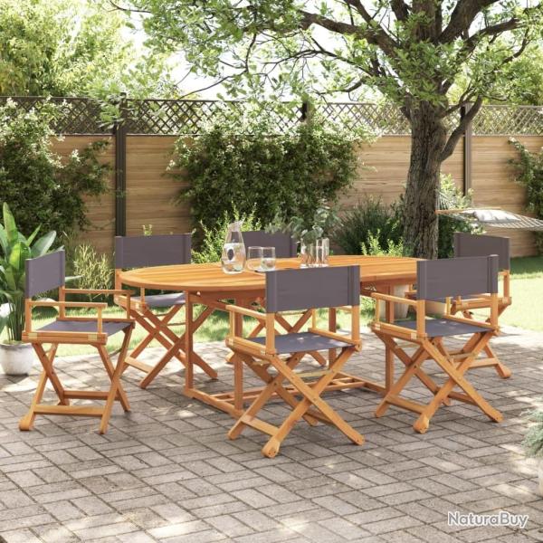 Chaises pliables de jardin lot de 6 gris fonc� tissu