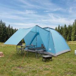 Tente de camping avec toit Bleu 4 personnes Polyester et Acier