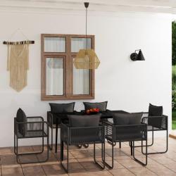 Ensemble &agrave; manger de jardin 7 pcs Noir
