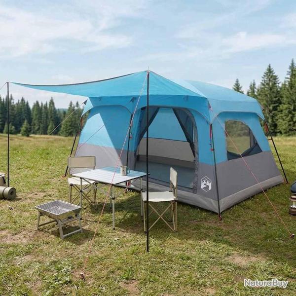 Tente familiale Bleu 420 x 305 x 200 cm Polyester et Acier