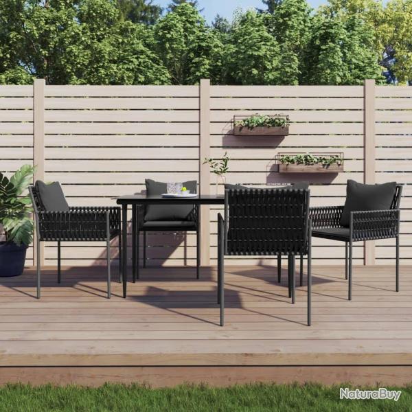 Ensemble � manger de jardin 5 pcs coussins r�sine tress�e acier