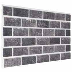 Panneaux muraux 10 pcs Noir et gris 100 x 50 cm Mousse EPS