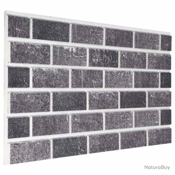Panneaux muraux 10 pcs Noir et gris 100 x 50 cm Mousse EPS
