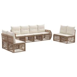 Ensemble de canap&eacute; de jardin 8 pcs Beige et blanc cr&egrave;me
