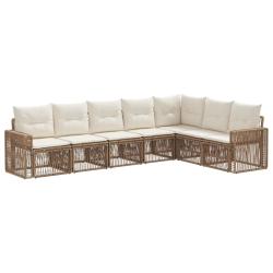 Ensemble de canap&eacute; de jardin 7 pcs Beige et blanc cr&egrave;me