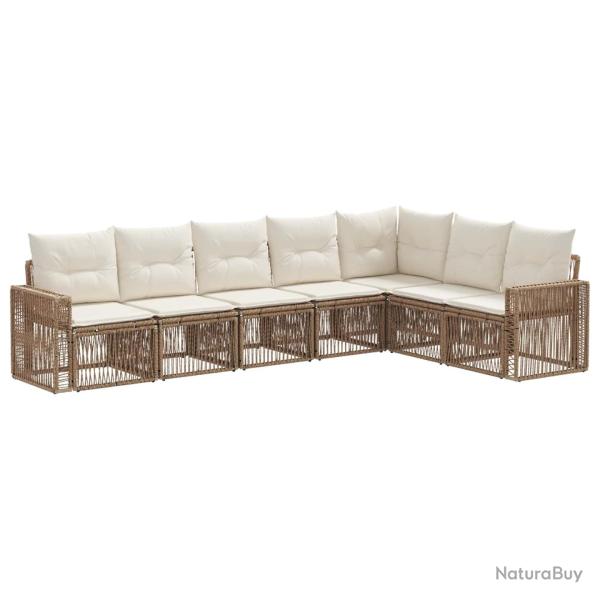 Ensemble de canap� de jardin 7 pcs Beige et blanc cr�me