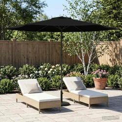Parasol de jardin 300 x 300 cm Polyester Rectangulaire Noir