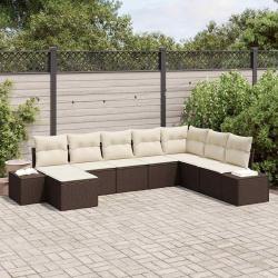 Ensemble de canap&eacute; de jardin avec coussin 8 pcs polyrotin