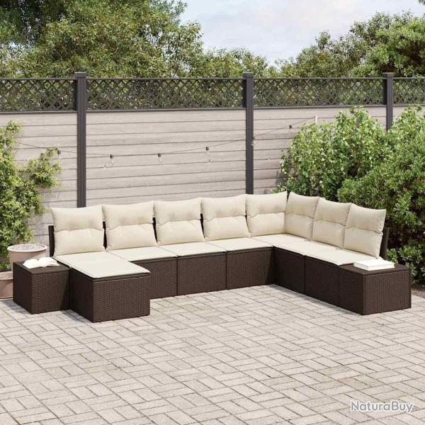 Ensemble de canap� de jardin avec coussin 8 pcs polyrotin