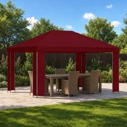 Pavillon 4 &times; 3 m Bordeaux Polyester et Acier 190 gsm