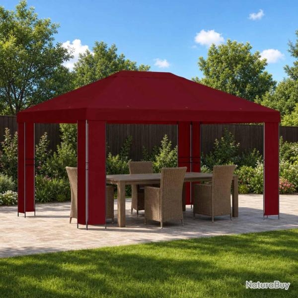 Pavillon 4 � 3 m Bordeaux Polyester et Acier 190 gsm
