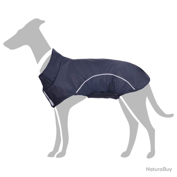 Imperm�able pour chien avec bandes r�fl�chissantes polyester bleu marine taille S