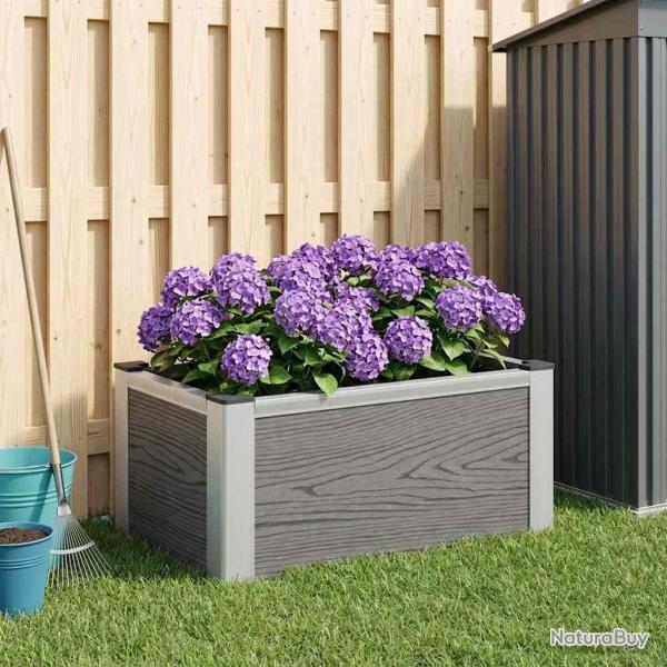 Jardini�re sur�lev�e Gris 50 x 30 x 22 cm WPC et Aluminium